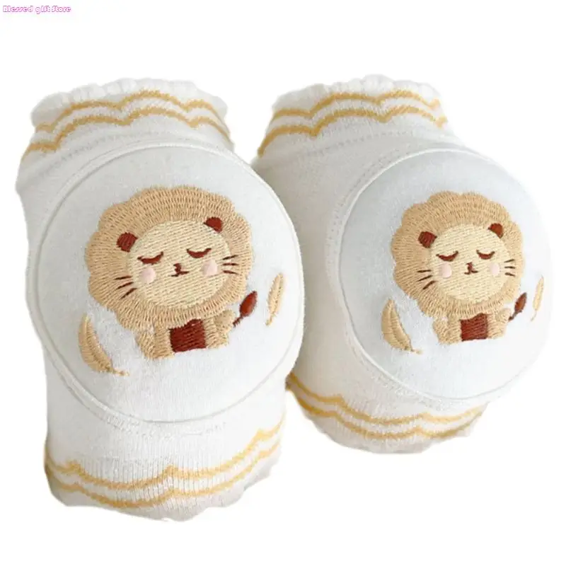 D0JC Toddler Knee Protectors Breathable Cotton Crawling Gear Anti Slip Baby Leg Guards Kneepads For Indoor Play