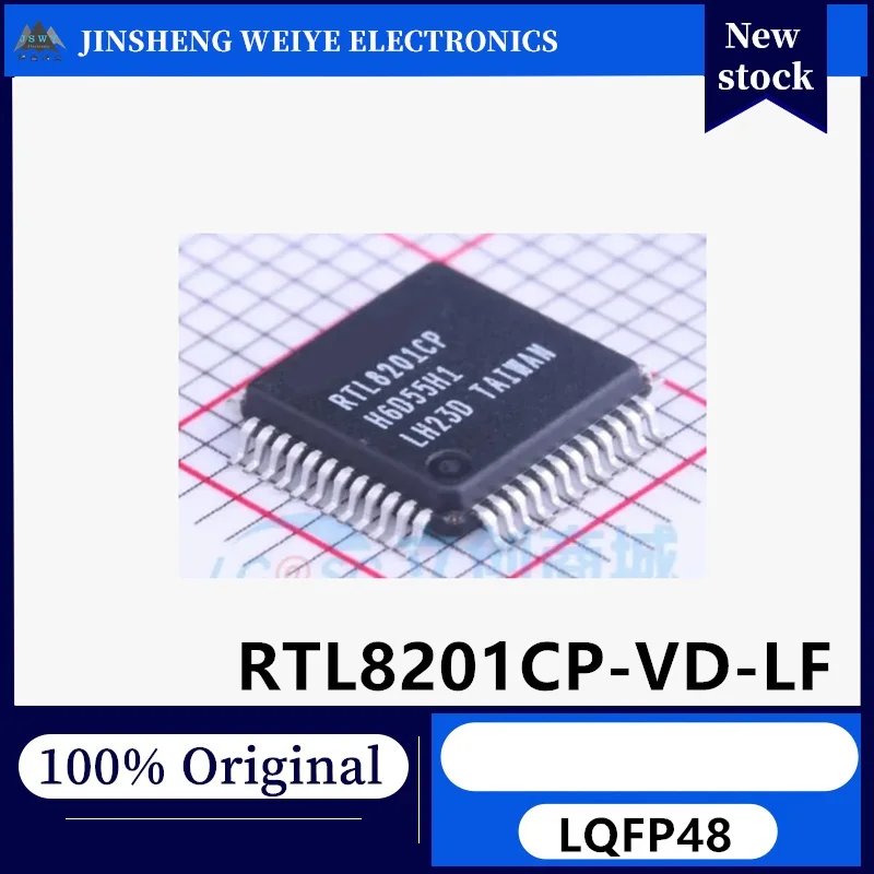(5/50 pieces) Original genuine RTL8201CP-VD-LF RTL8201CP LQFP-48 single-port 10/100m Ethernet controller chip in stock.