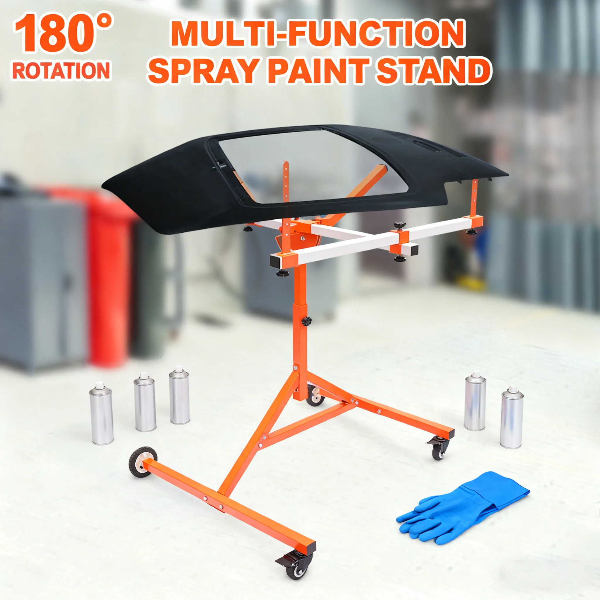 

180 ° Вращающаяся стальная подставка для краски для кузова, дверной капот, панель крыла, стойка для рисования, держатель для покраски или ремонта