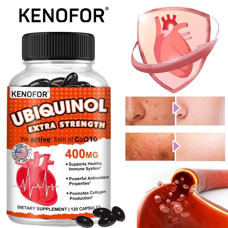 Cápsulas de coenzima Q10-apoya la salud cardíaca, salud Vascular, piel, promueve la resistencia energética y promueve la salud Oral y de las encías