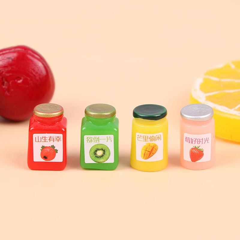 8pcs 1:12 Miniatures Dollhouse Jams Furniture Miniature Kitchen Doll House Kitchen DIY Dollhouse Food Accessories