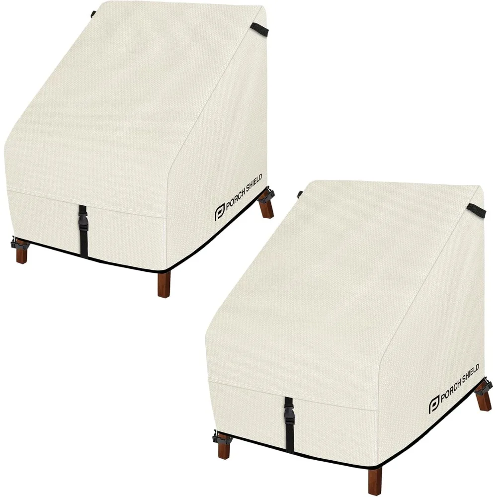 

Waterproof Patio Chair Covers 2 Pack - Fits 30x33x34 Inch Outdoor Lounge Chairs, Beige