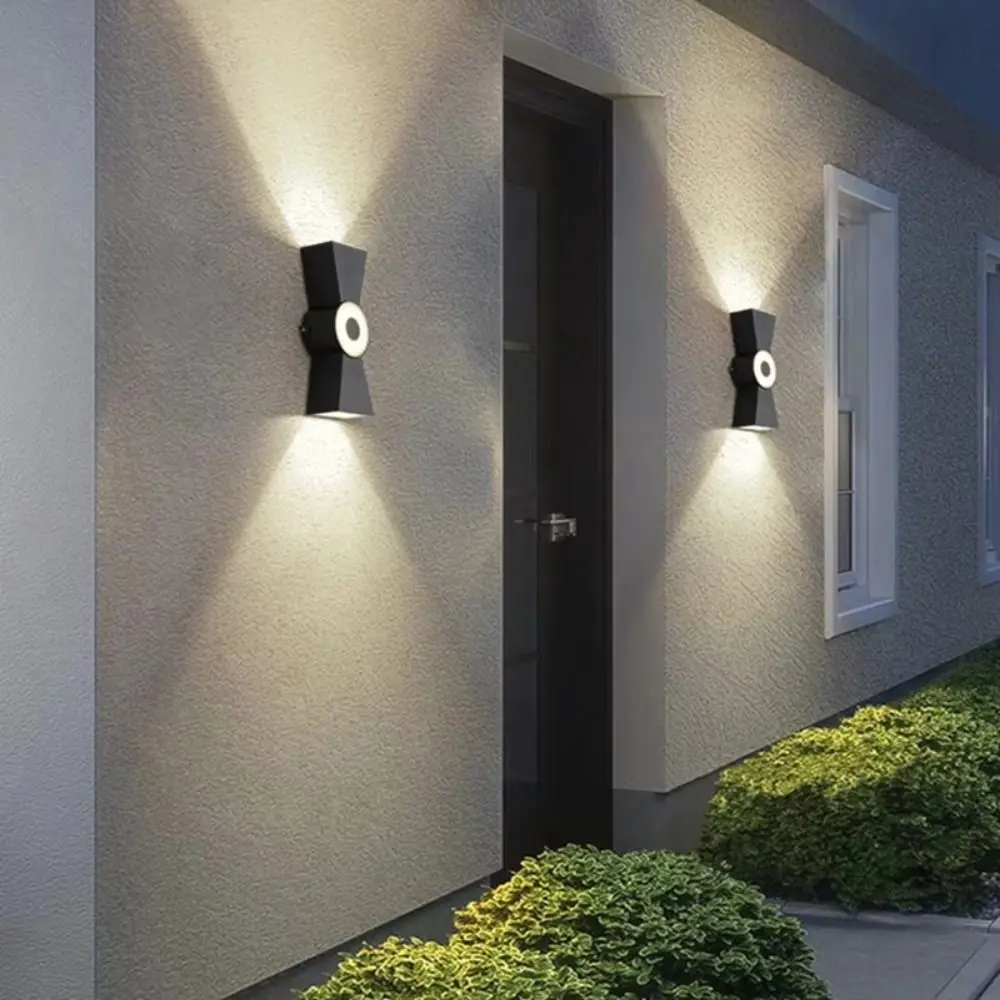 Waterproof LED Outdoor Wall Light Rust Resistant Soft Warm Light Double Head Up Down Light Up Down Lighting Design Bowtie Shape
