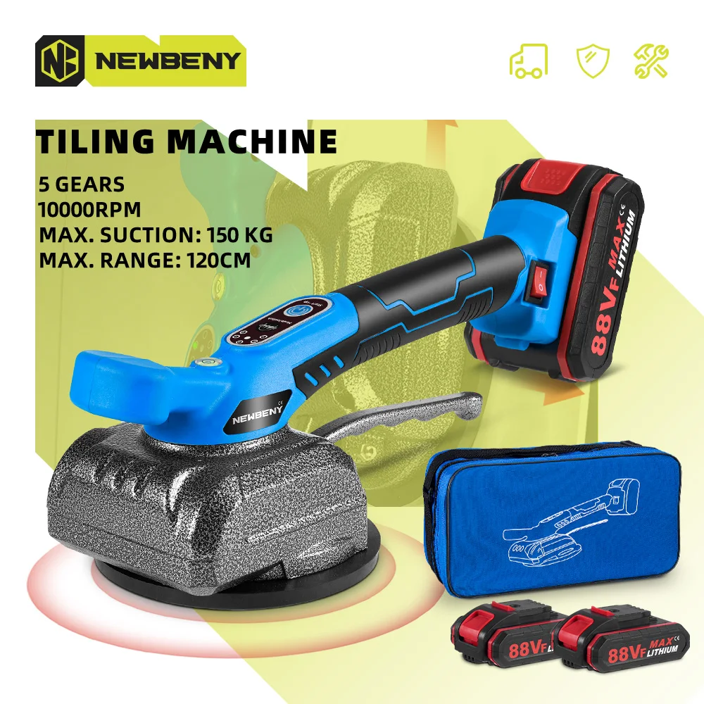 NEWBENY 5 Gears Electric Tile Tiling Machine Profession Wall Floor Tile Laying Vibrating Home Power Tools For Makita 18V Battery