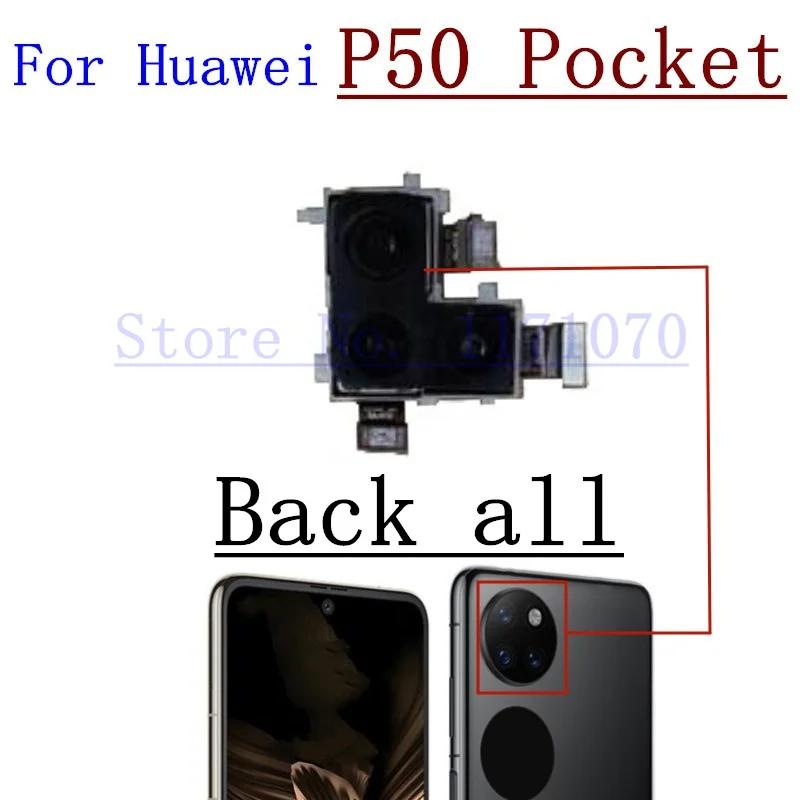 Original Back Camera For Huawei P50 Pro Pocket P50E Rear Camera Module Backside View Replacement Repair Spare Parts