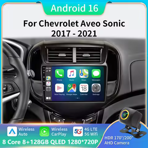 Android Auto For Chevrolet Aveo Sonic 2017 - 2021 Multimedia Car Radio Monitor Player Autoradio GPS Navigation Stereo Carplay BT