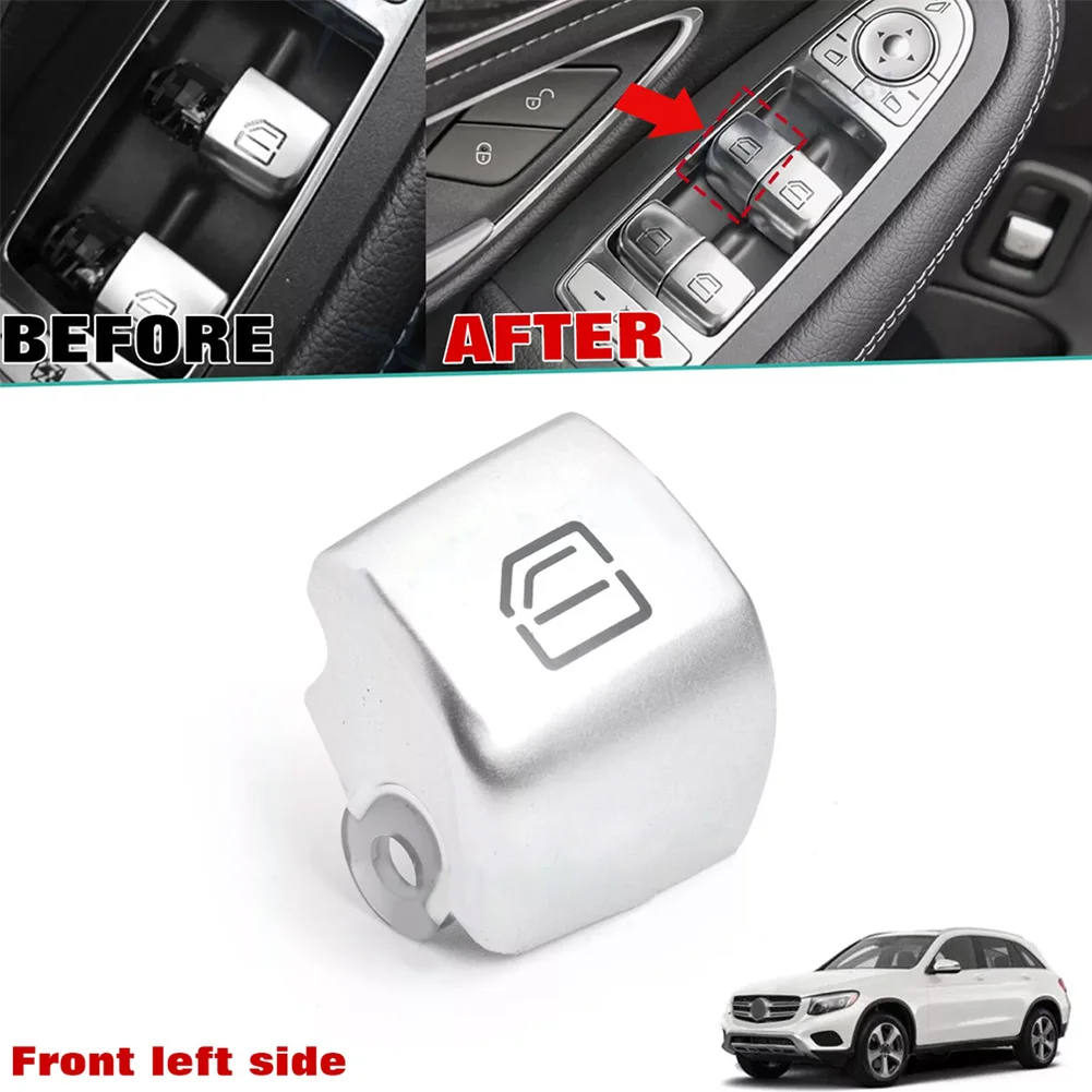 For Mercedes For Benz C Class Front Left Window Glass Lift Switch Button Cover Silver Color Direct Replacement