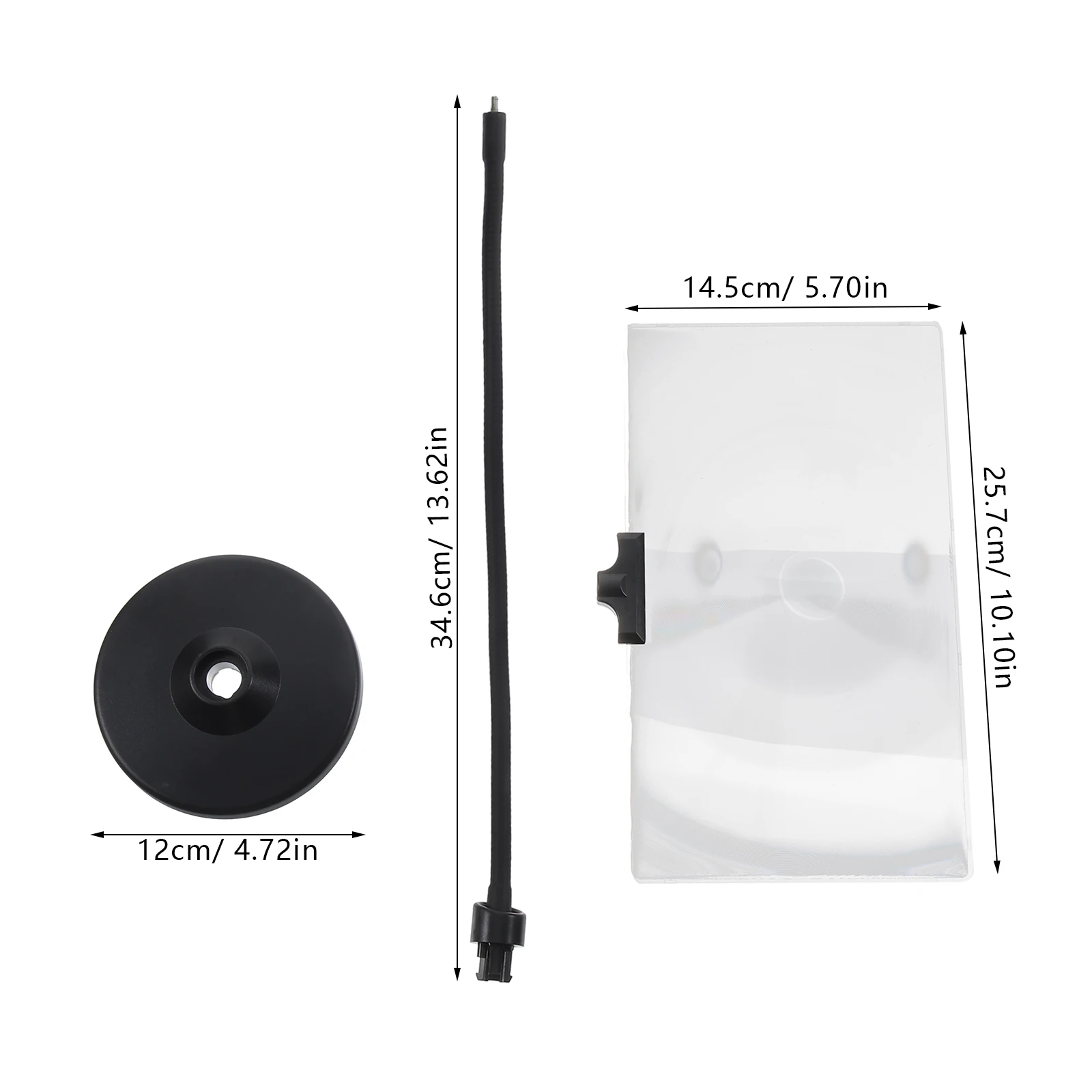 

4X Reading Magnifying Glass Flexible Neck Desktop Stand For Craft Embroidery Sewing Repair Large Screen Magnifier