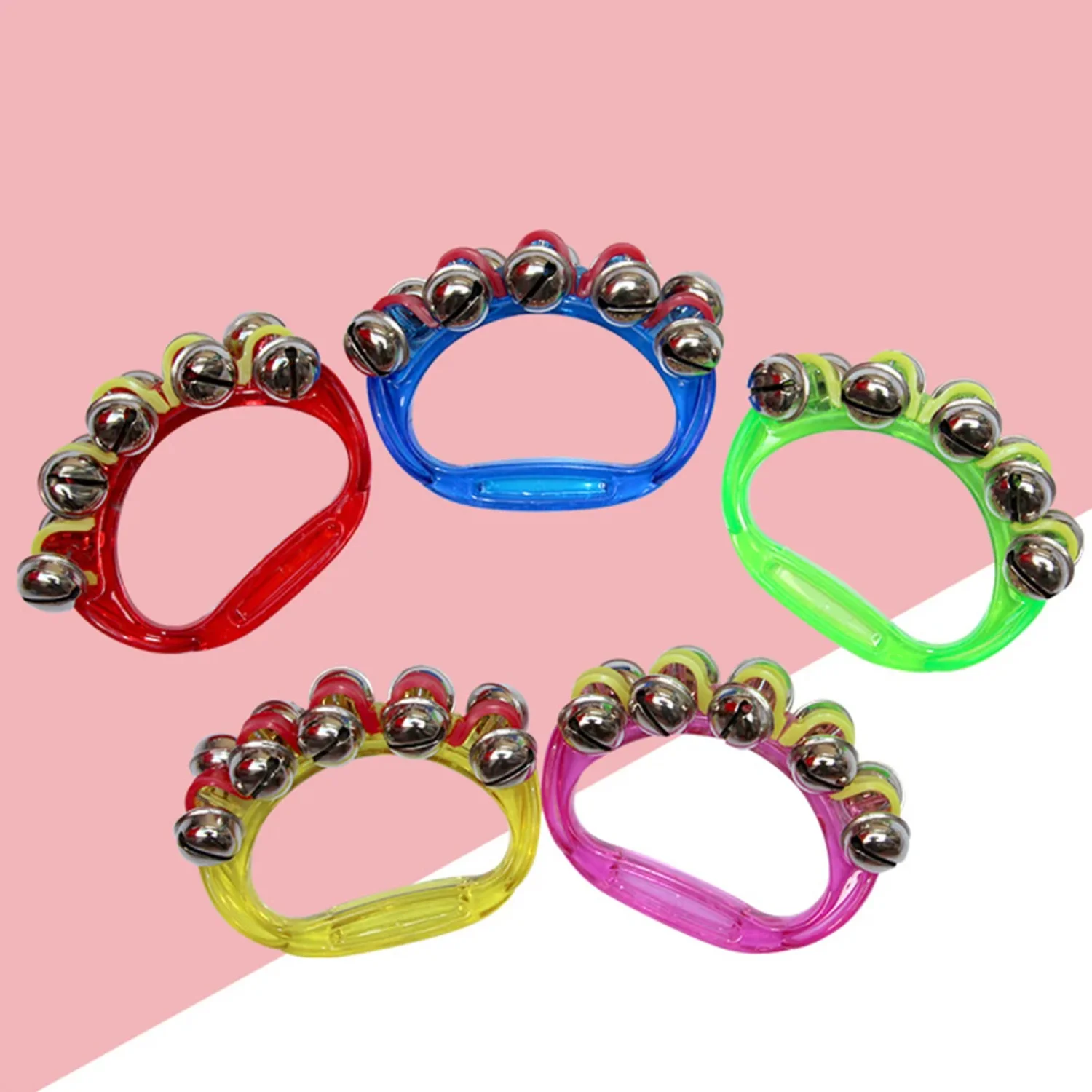 

Hand Bells Jingle Rattle Sleigh Bells Handbell Percussion Musical Instrument Education Toys Transparent 10 Bells Orff Handbell