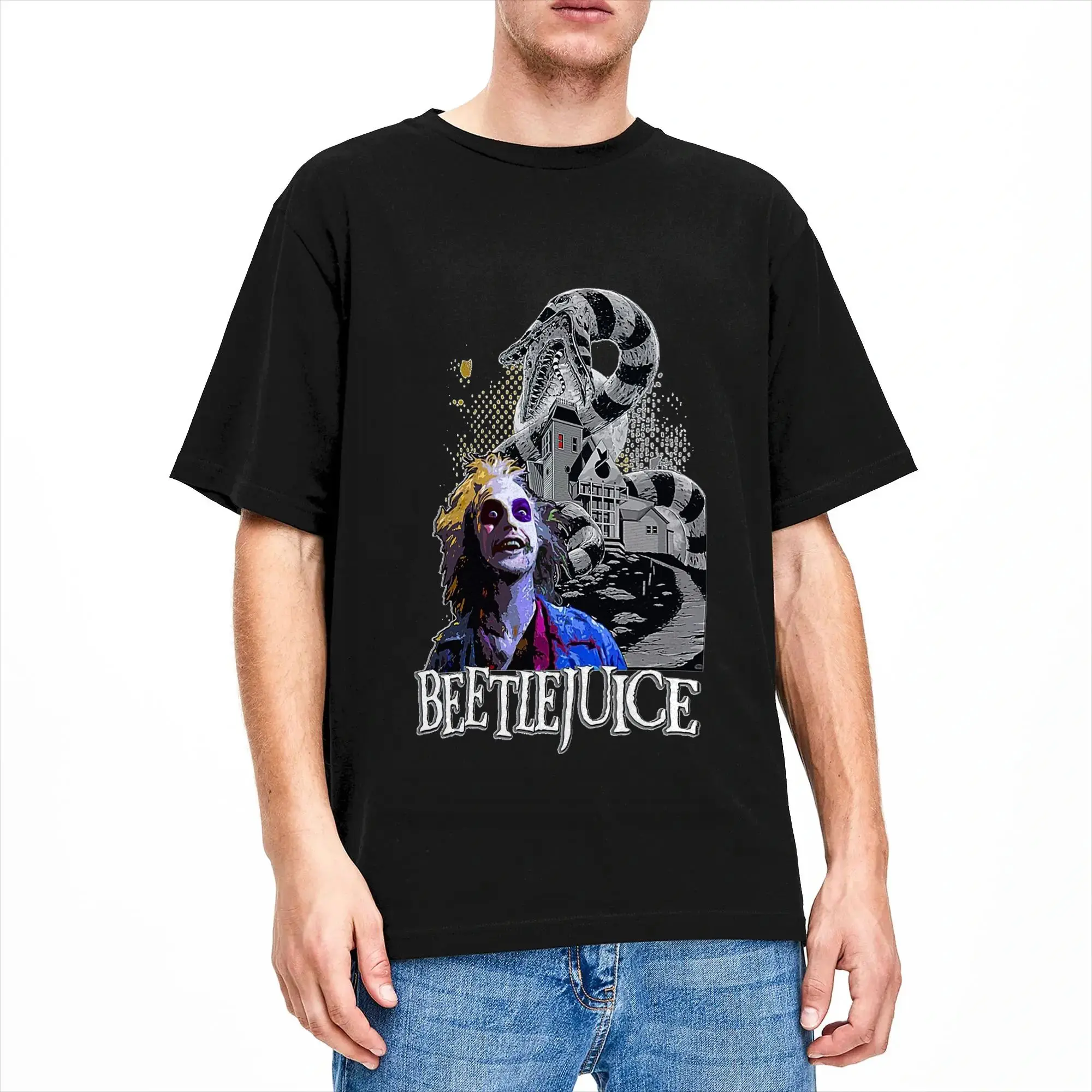 Men Women B-Beetlejuice T Shirt Sandworm 100% Cotton Clothes Vintage Short Sleeve Crew Neck Tees Summer T-Shirts