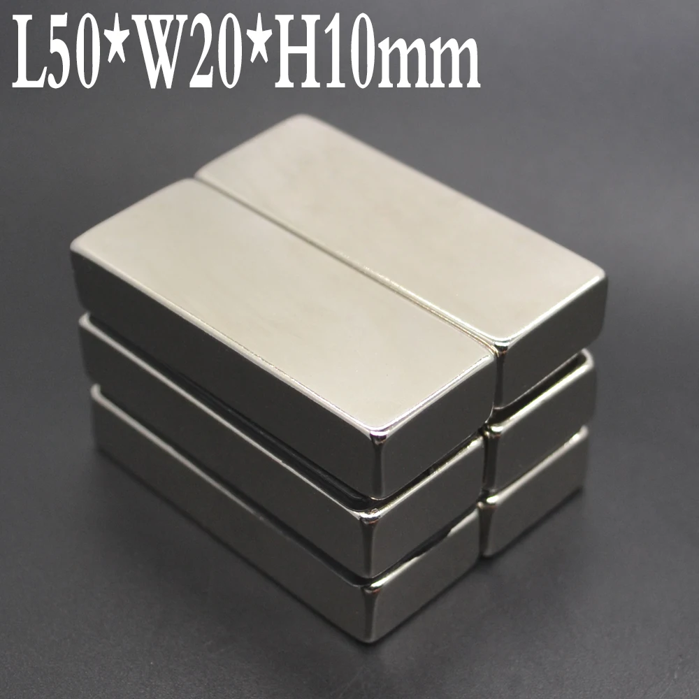 1/2/50Pcs 50x20x10 Neodymium Magnet 50mm x 20mm x 10mm N35 NdFeB Block Super Powerful Strong Permanent Magnetic imanes 50*20*10