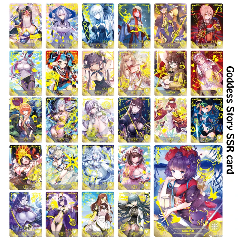 Anime Goddess Story 5M04 series cartoon character Bronzing game collection flash card Board game toys Christmas birthday gift