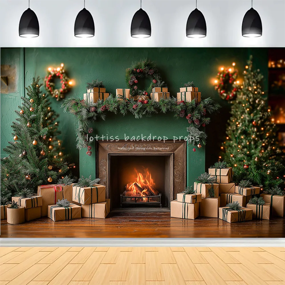 Winter Christmas Atmosphere Windows Photography Background Merry Christmas Glow Christmas Little Studio Backdrops AG-86