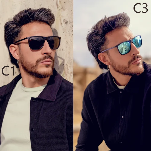 Imagen 2 del producto ZENOTTIC gafas de sol polarizadas cuadradas para hombres gafas de sol ultraligeras de fibra de carbono para conducir, pescar, deportes de Golf protección UV400