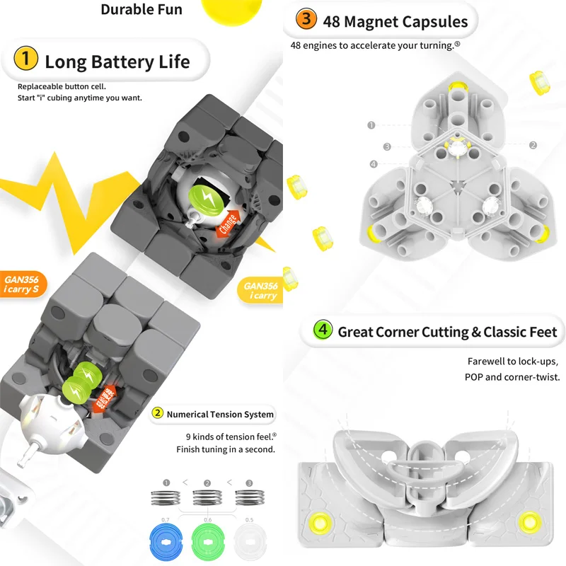 GAN356 i Carrys Ai Smart Magnetic Magic Cube GAN 356i 3x3x3 Professional Speed Puzzle 3x3 3×3 Children Toy Speedcube Cubo Magico