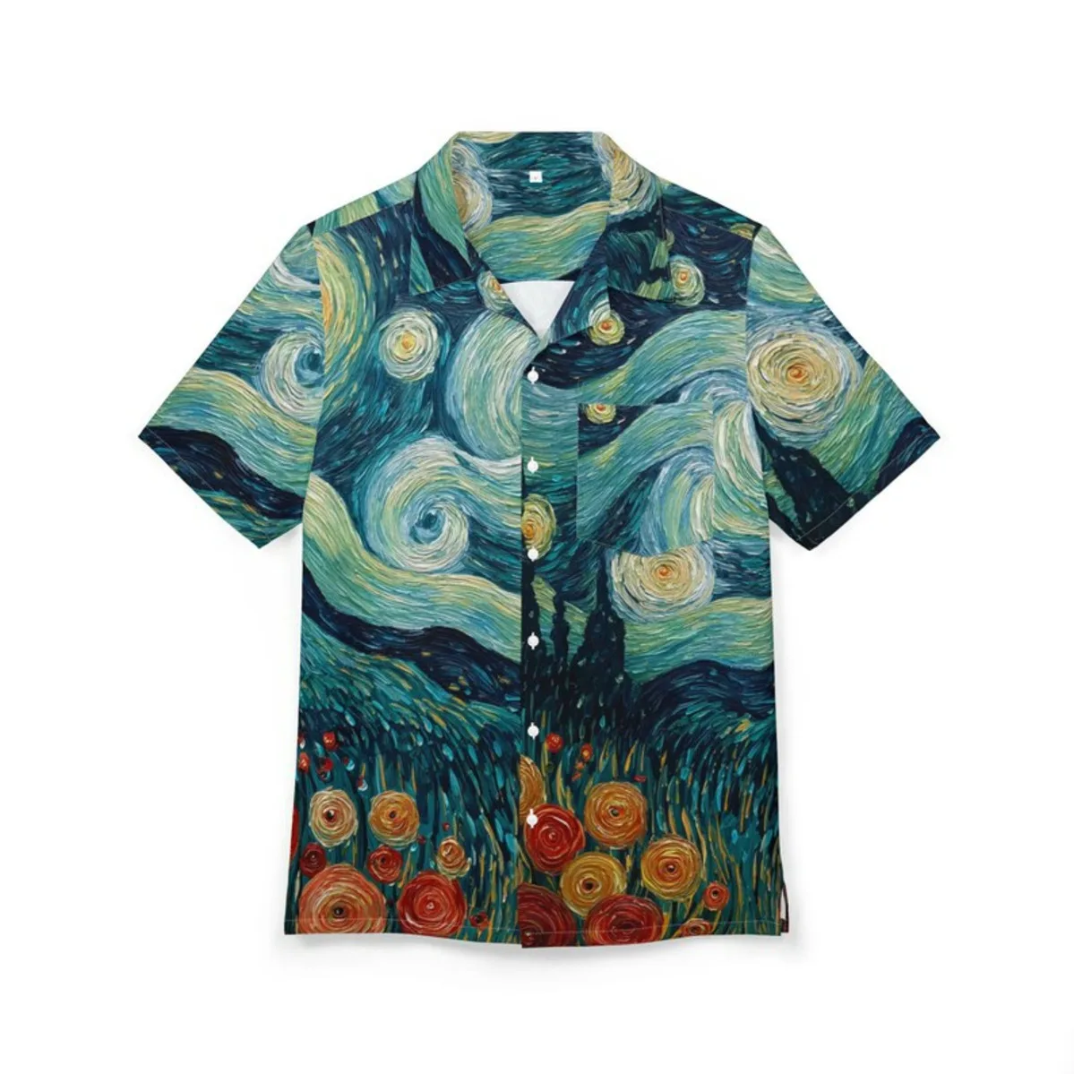 

Ван Гог Художественный портрет Абстрактная рубашка с принтом подсолнечника Художественный повседневный топ в стиле ретро для летних каникул