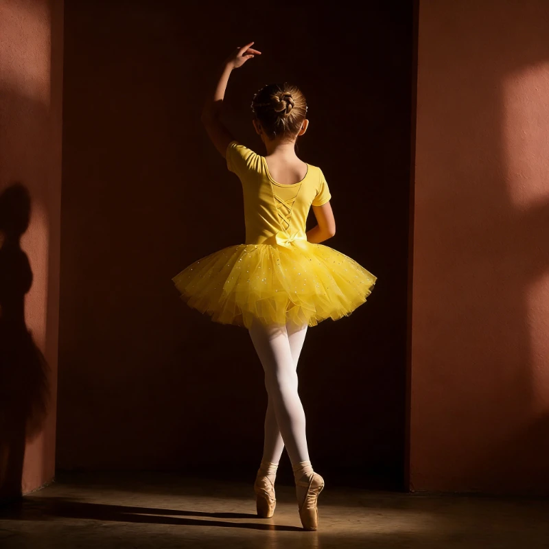 

Kids Ballet Leotards Tutu Dress Long/Short Sleeve Sparkly Tulle Dance Costume for Performance Soft Cotton Leotards for Girls