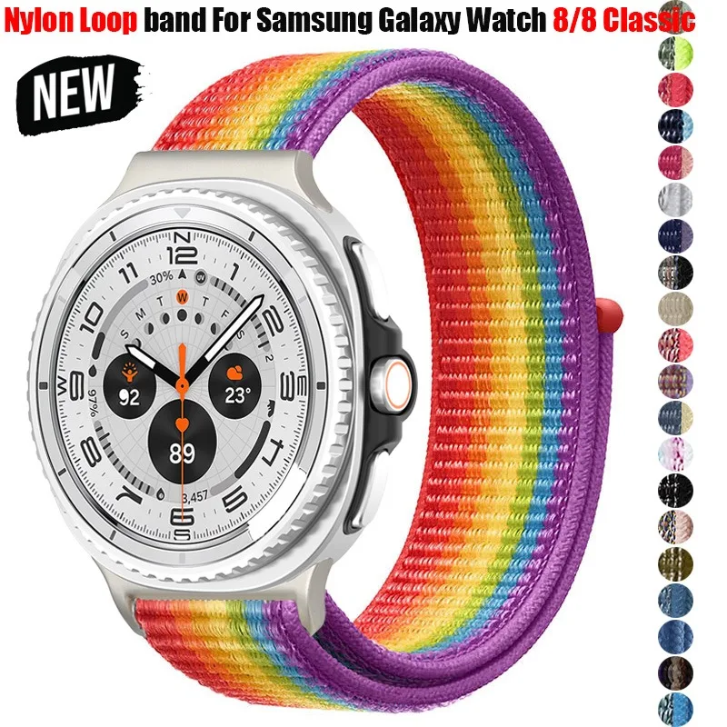Nylon Sport Band For Samsung Galaxy Watch 8 40mm 44mm Velcro woven watch strap for Samsung Galaxy watch 8 Classic 46mm strap