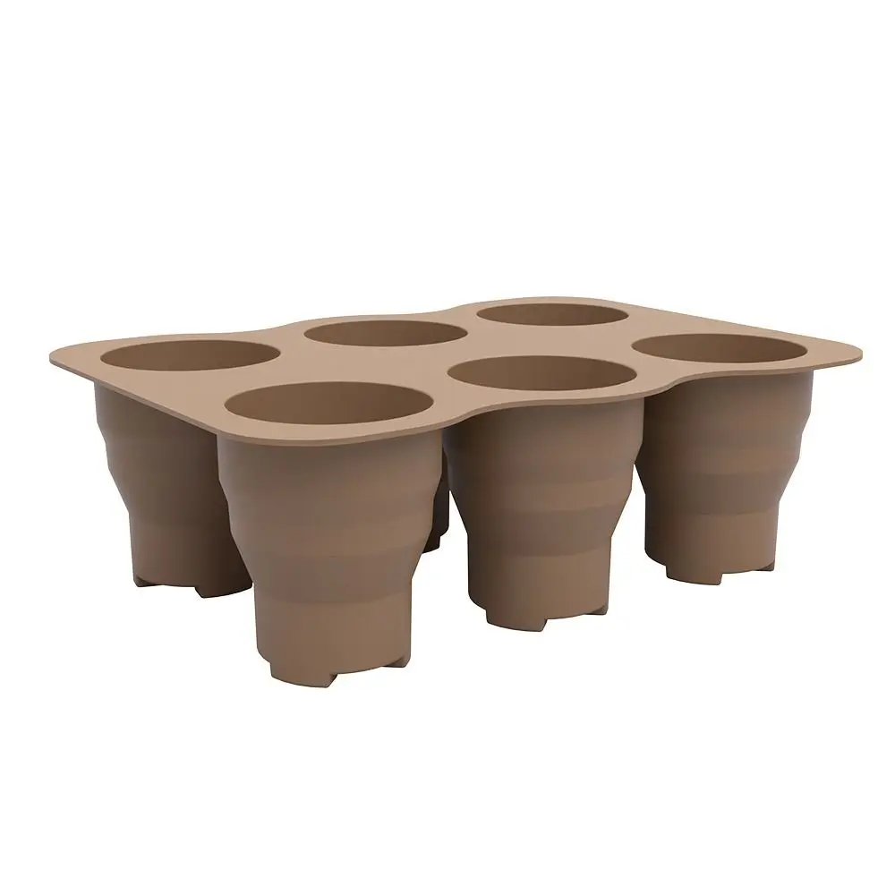 Reusable Garden Seed Pot Tray 6 Cells Collapsible Seed Grow Planter Box Drainage Holes Three Piece Set Seed Starter Tray