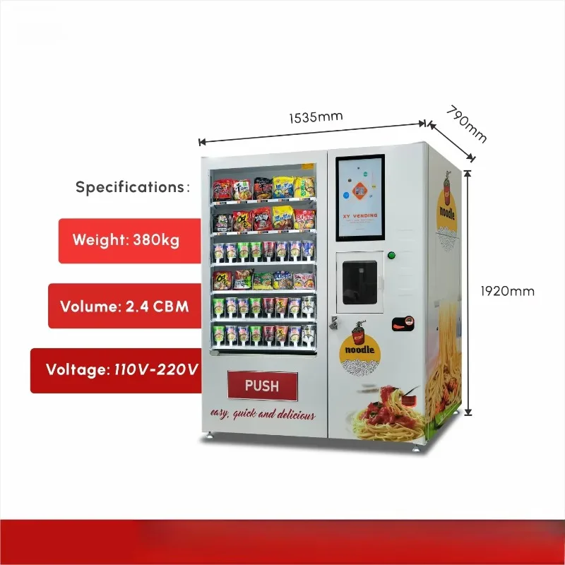 Touch Screen Automatic Instant Noodle Vending Machine Hot Water Dispenser Self Service For Office Public Areas