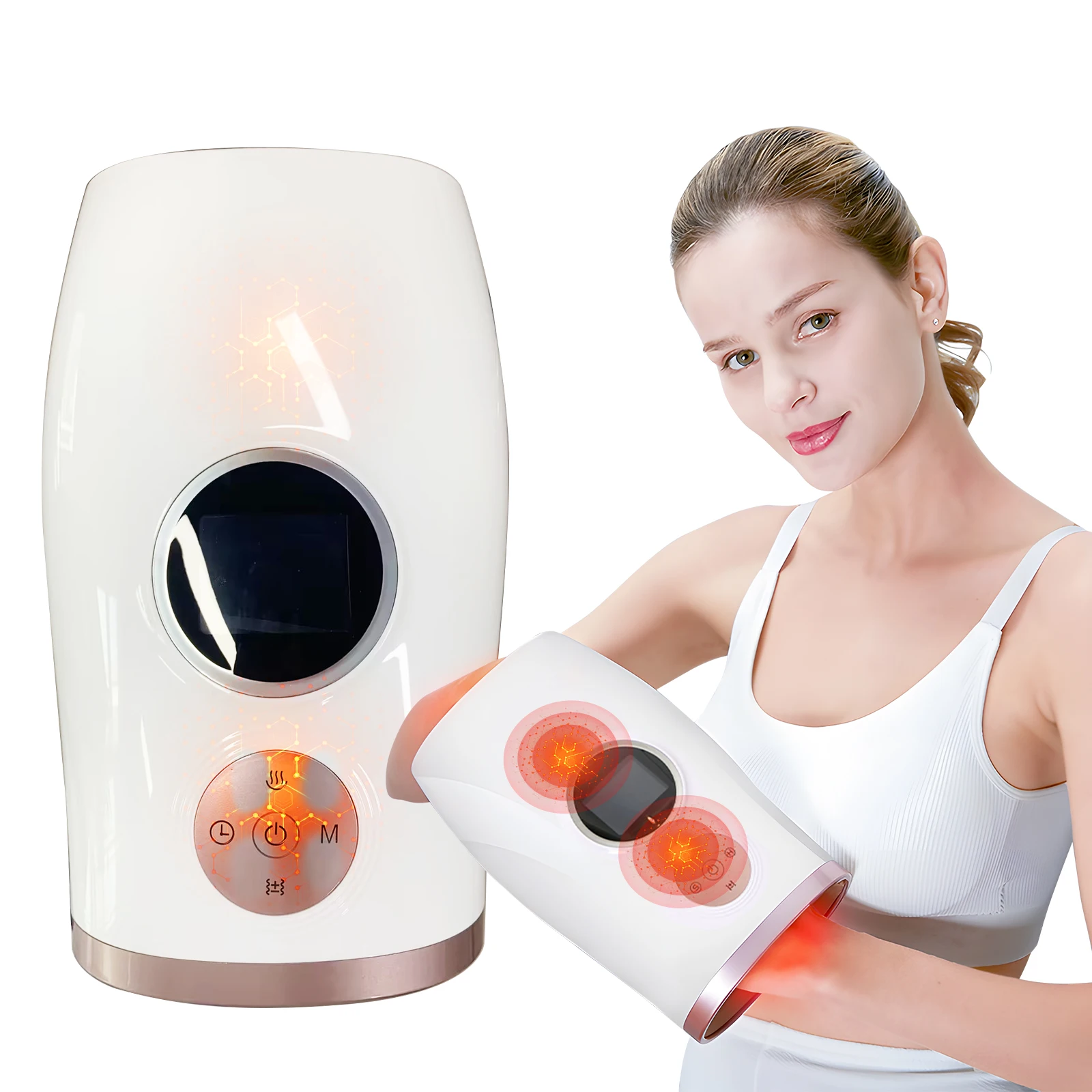 

Hand Massage with Heat and Compression, LED Screen Finger Hand Massager, Quiet & Portable Hand Massager, Gifts for Women & Men