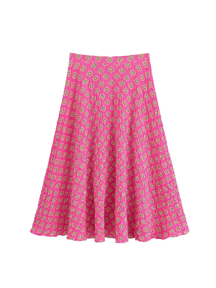 Gonne lunghe stampate 2025 da donna Set canotta senza maniche con lacci Gonna ampia a vita alta Boho Summer Beach Vacation Outfit ﻿