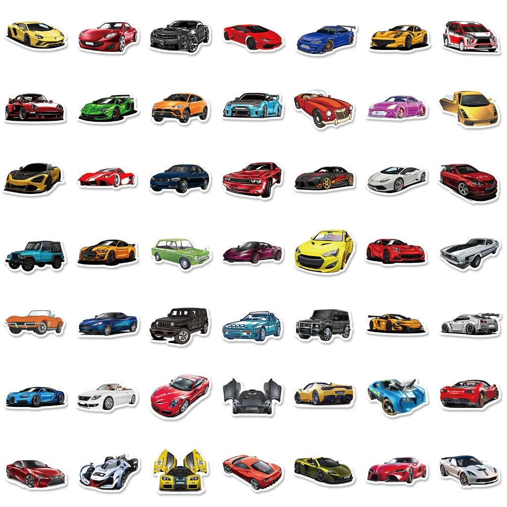 200/100/50 قطعة من ملصقات سيارات السباق JDM - شارات للأمتعة، جراب هاتف للكمبيوتر المحمول وحقيبة الظهر وزجاجة مياه (متجر Anime Worlds)