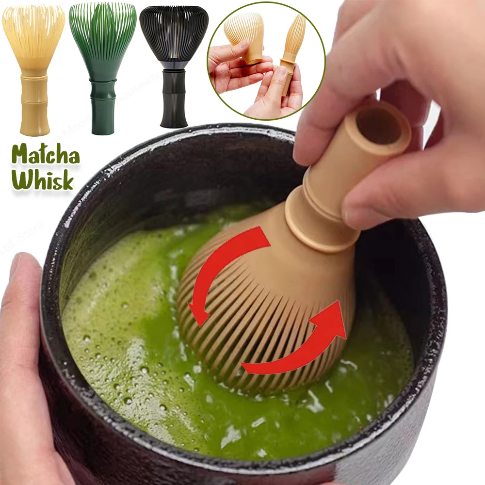 ABS Matcha Green Tea Powder Whisk Teaware Japanese Ceremony Bamboo Chasen Tea Mixing Tool Tea Brush Kitchen Accessories