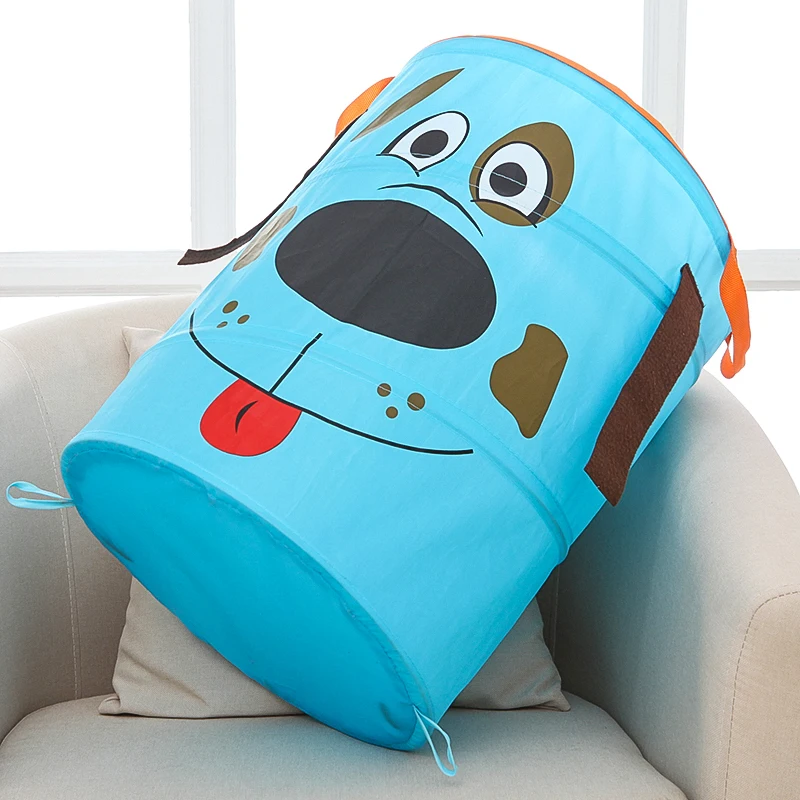 Foldable Storage Basket For Children\'s Toys Decorative Bucket With Dust Cover Cute Cartoon Plush Doll Storage Bag