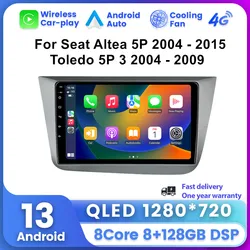 Android Car Radio For Seat Altea XL Toledo 2004-2015 Multimedia Player GPS Navigation Carplay QLED Touch Screen Auto Stereo WIFI