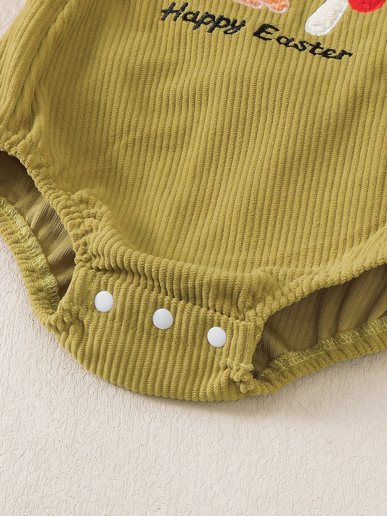 Baby Romper Suit Easter Rabbit Embroidery Pattern Corduroy Sleeveless Triangle Clothes for Infants And Toddlers