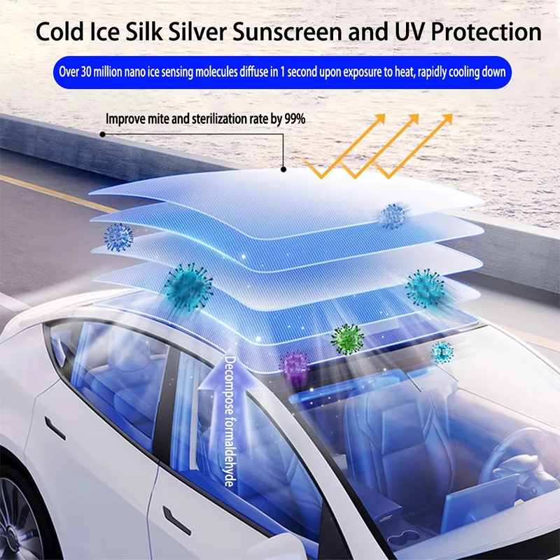 ل تسلا نموذج Y العرعر 2025 + ترقية التمرير فتحة سقف ظلة سقف الأشعة فوق البنفسجية حماية قابل للسحب الشمس قناع الملحقات الداخلية