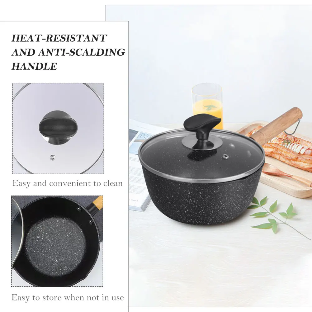 

Granite Stone Milk Pot Nonstick Saucepan Flat Bottom Heat Resistant Kitchen Pot For Soup Coffee Noodles Comfort Handle Easy