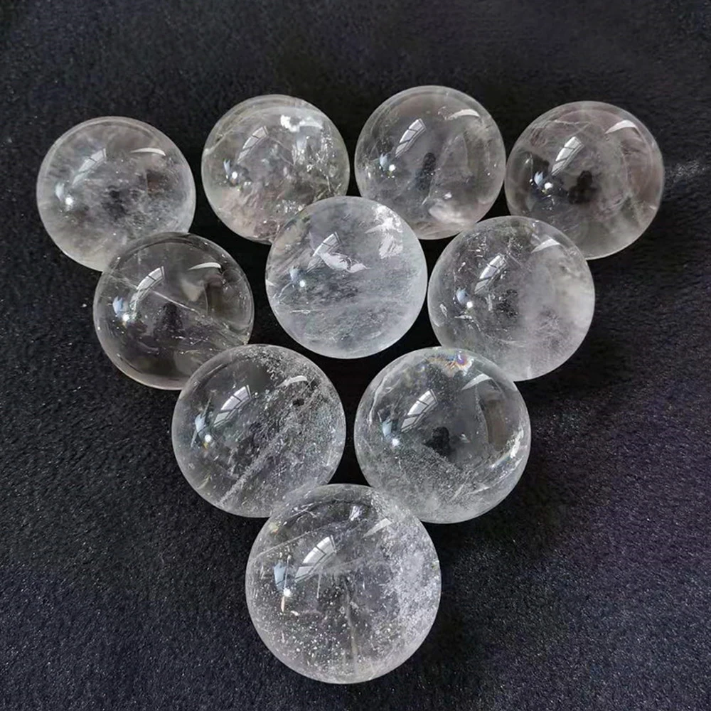 1/2/5pcs  Natural Clear Quartz Sphere Crytsal Ball Healing Stone Reiki Polished DIY Home Room Decoration Gift Diameter 6-50mm
