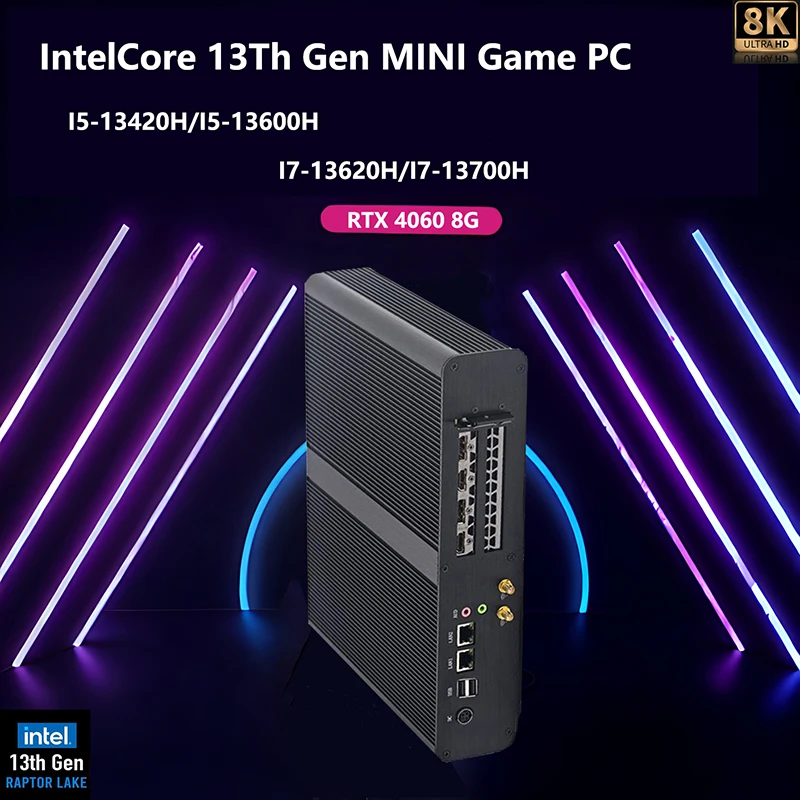 Aittact 13th Gen Gaming Mini Pc Intel Core I5-13600H/I7-13700H Met Gpu Nvidia Rtx 4060 8G Windows 11 Ddr5 Ram 1 * Hdmi + 3 * Dp