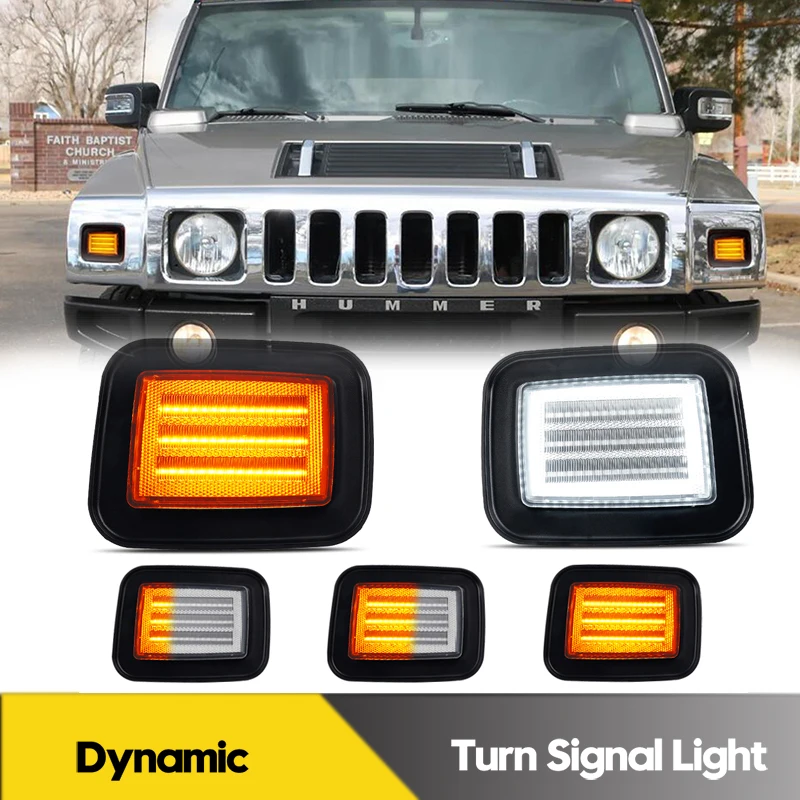 No Error For Hummer H2 2003-2009 Front Bumper DRL Side Marker Turn Signal Lamps Car Door Daytime Running Lamps Car Accessories
