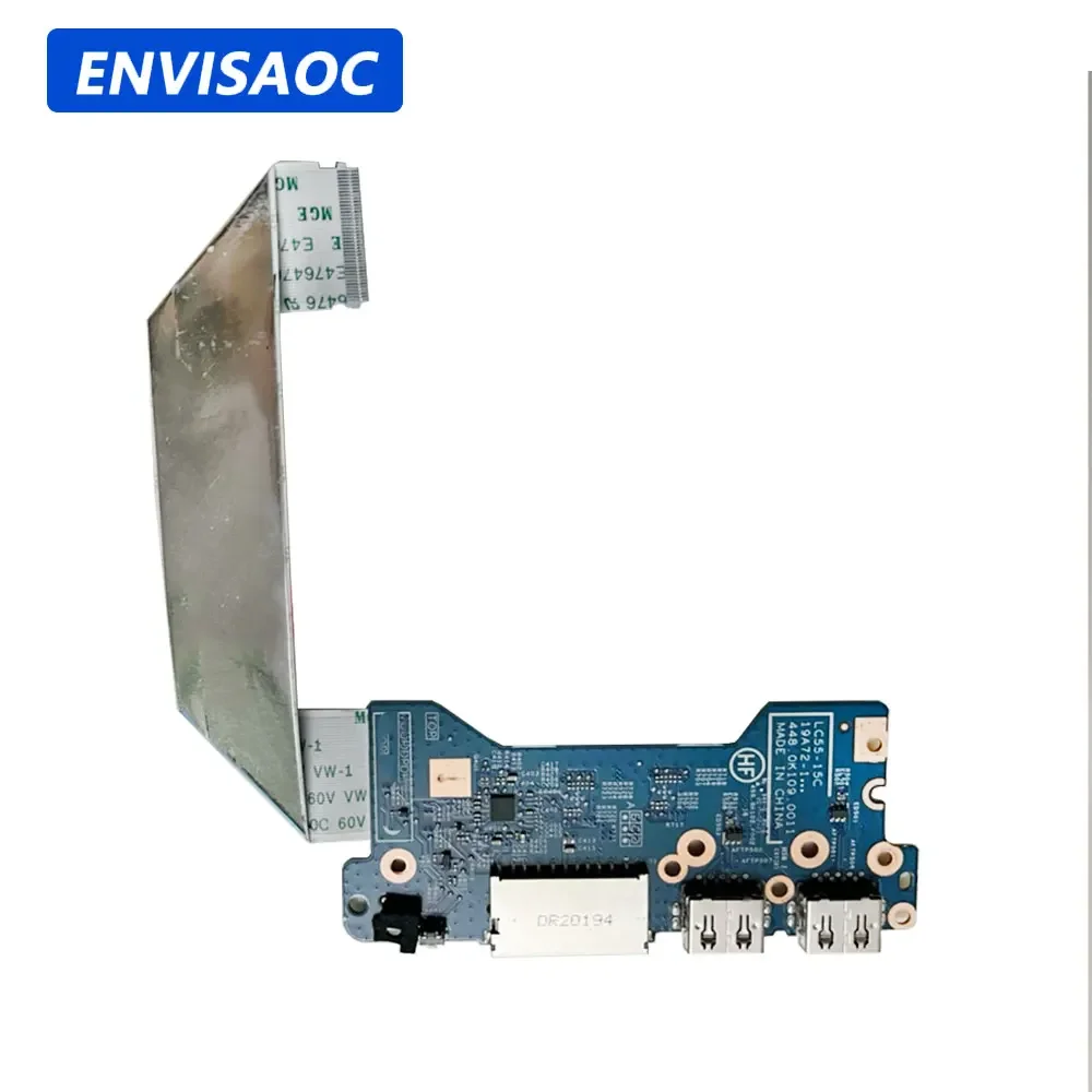 Para Lenovo IdeaPad flex 5 14IIL05 14ITL05 14ARE05 15IIL05 portátil USB Jack lector de tarjetas Placa de botón de encendido LC55-15C 448.0K109.0011