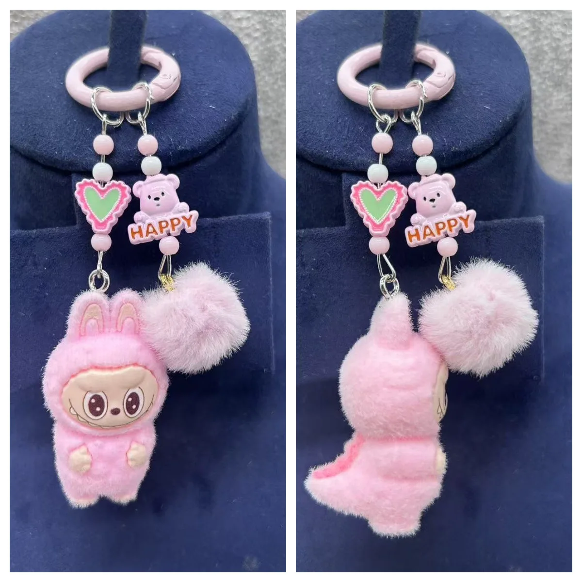 

New Labubu keychain kawaii accessories car pendant three-dimensional creative Diy resin bag accessories desktop ornaments gifts