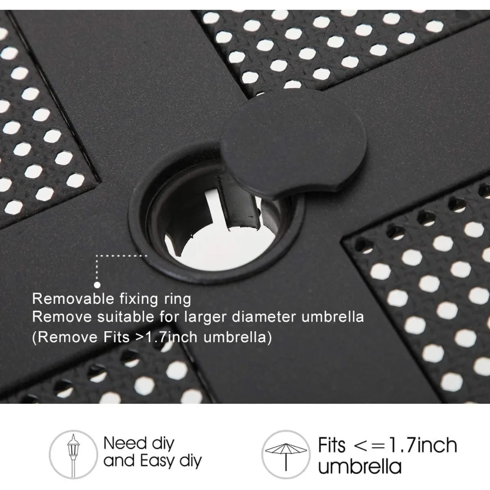 طقم أثاث للطاولات والكراسي الخارجية من الحديد المطاوع مكون من 5 قطع، وطاولة بيسترو مربعة مقاس 37 بوصة مع فتحة مظلة و4 #3