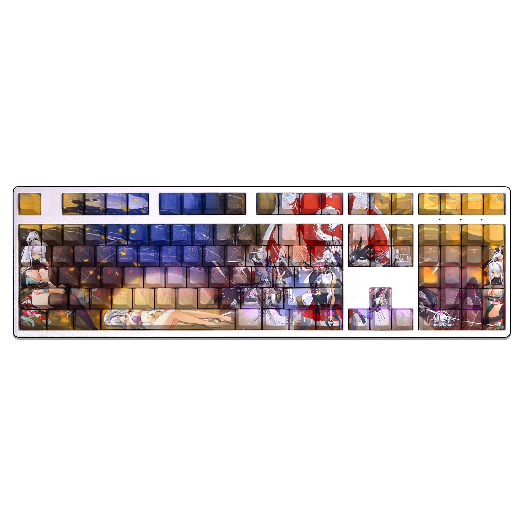 108 Tasten Set Unzen Azur Lane Niedliche PBT-Tastenkappen Cherry-Höhe für MX-Schalter Mechanische Tastatur Gaming Custom – Detail 4