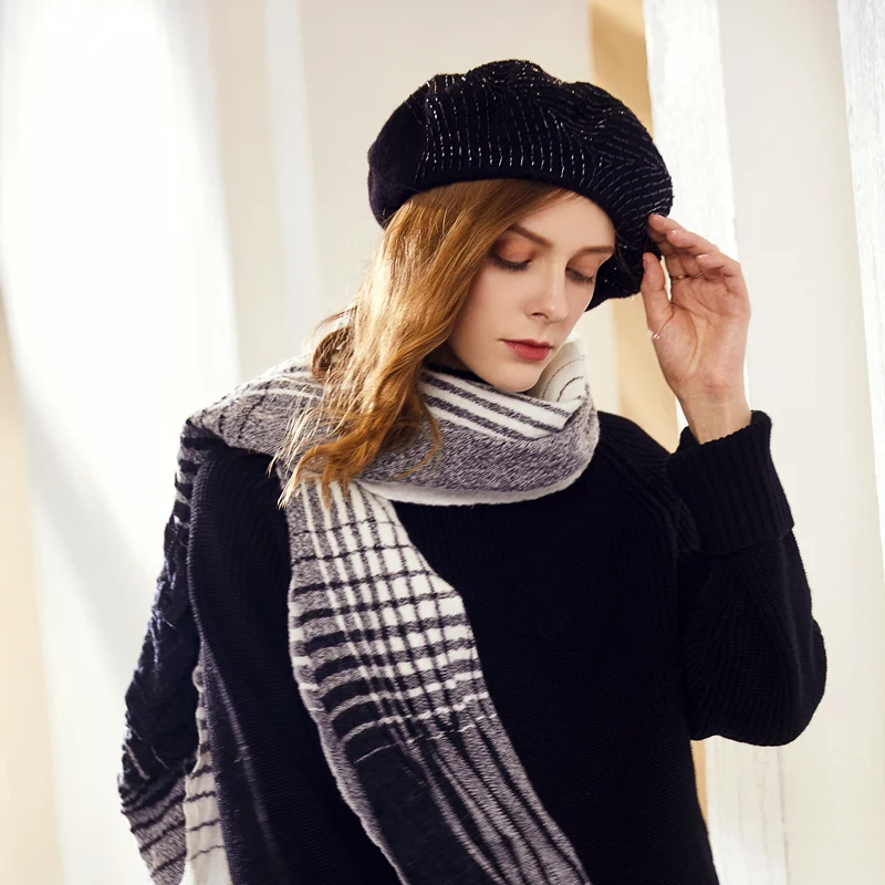 

X4209 Lady Beret Hat Women Fashion 100% Wool Felt Fedora Hat Winter Blue Purple Red Church Female Vintage Cloche Hats