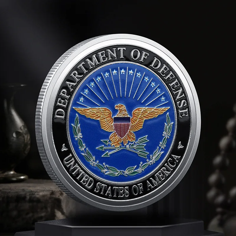 Moneda de recuerdo del Pentagon, colección de arte conmemorativo del Departamento de Defensa, moneda militar chapada en oro de América