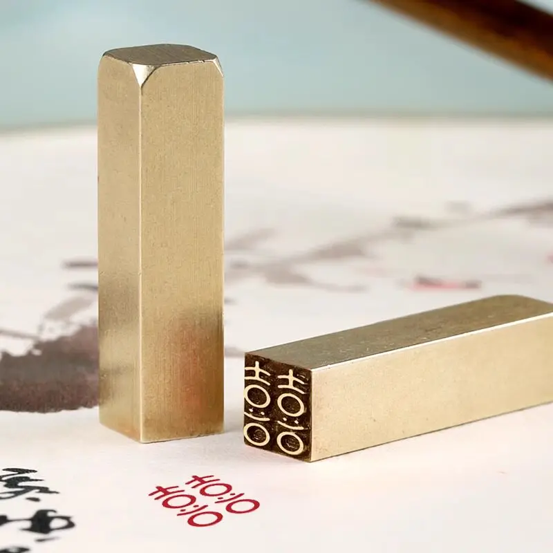 

Brass Double Happiness Finishes Stamp for Wedding Gift Traditional Chinese Joy Seals Calligraphy Buddha Custom Collectible Stamp