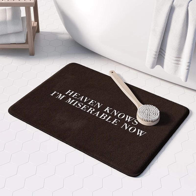سجادة حمام Aertemisi Heaven Know I'm Mirable Now مع قاعدة غير قابلة للانزلاق ماصة للغاية من الفلانيل