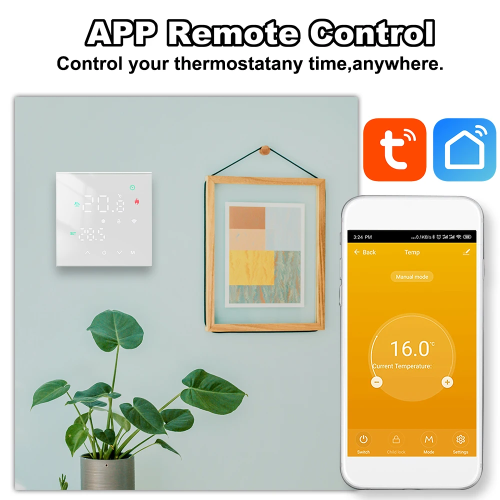 Minco Heat 3A/16A 100~240V Smart WiFi Tuya Temperature Controller for Underfloor Heating Water/Gas Boiler Thermostat