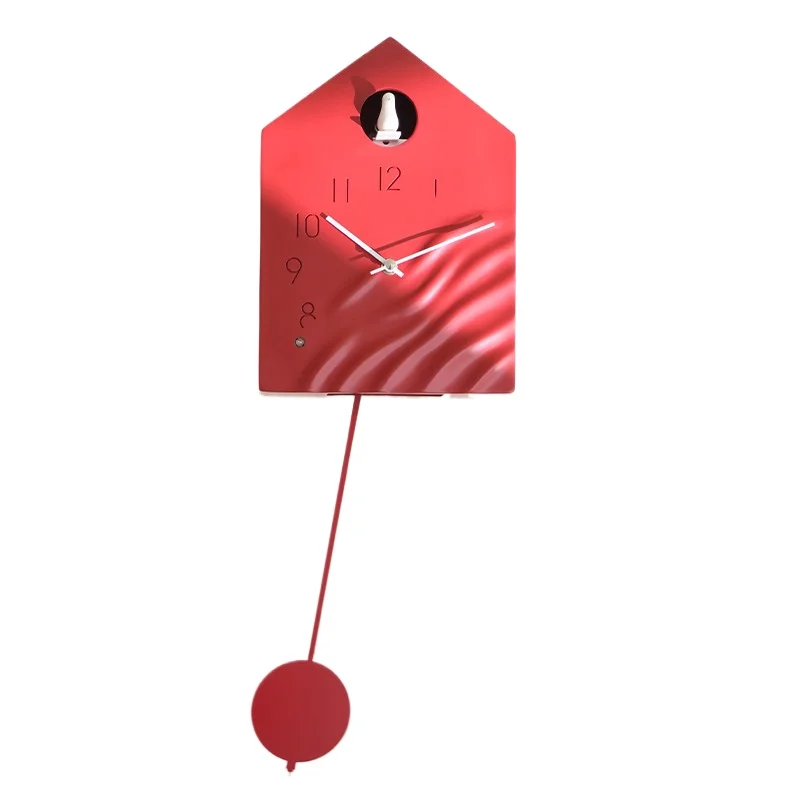 

Легкие роскошные настенные часы с маятником в стиле минимализм, креативные часы для гостиной, детские мультяшные часы с кукушкой.