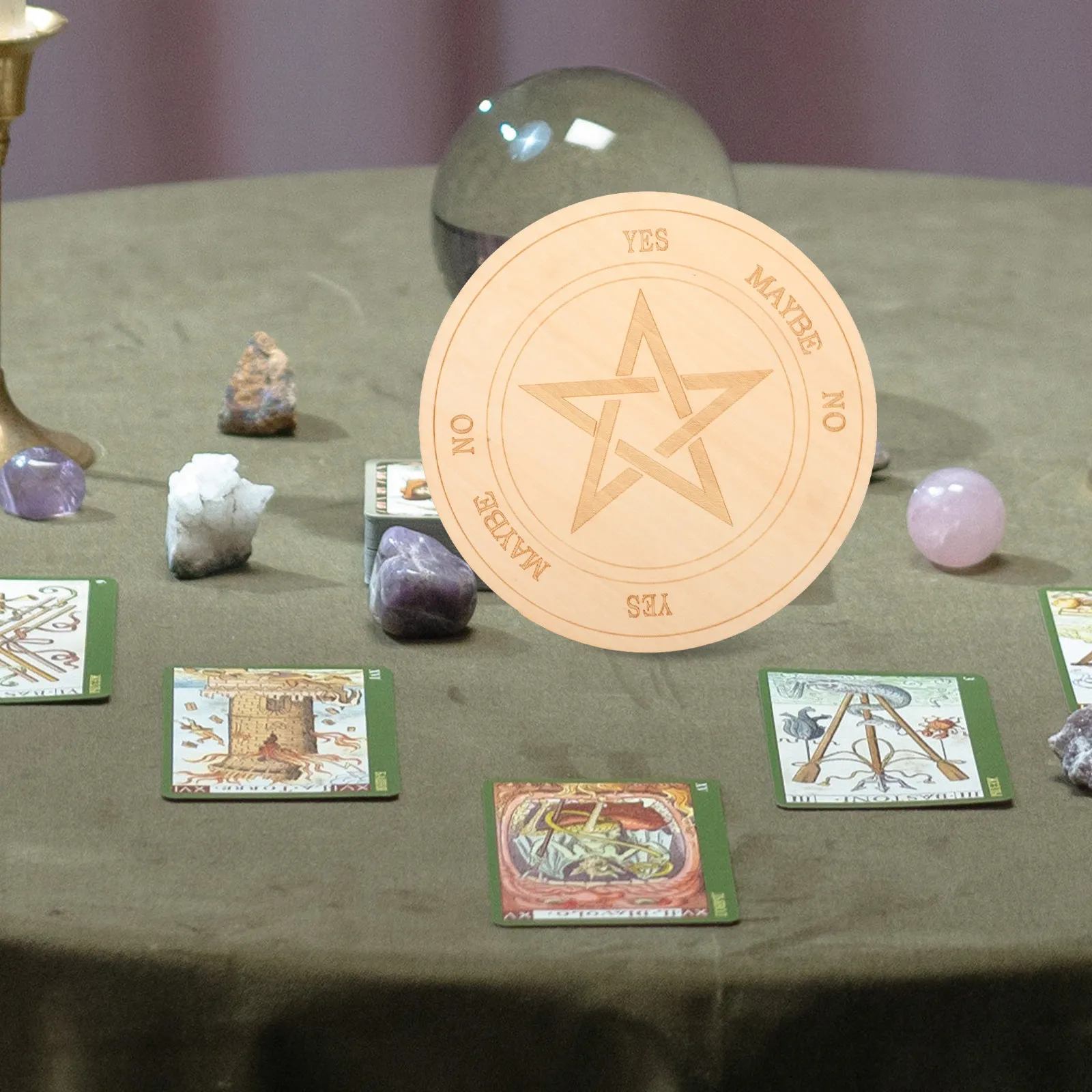 

Универсальная доска для метафизических посланий с символами, деревянная пентаграмма, многофункциональная декоративная доска для дома, вечеринок, алтаря