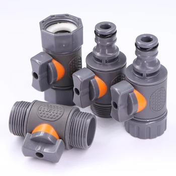 ガーデン灌漑チューブコネクタ,ボールバルブアダプター,カップリングの修理用,クイックコネクタ,水ストップ,16mm, 3/4インチ