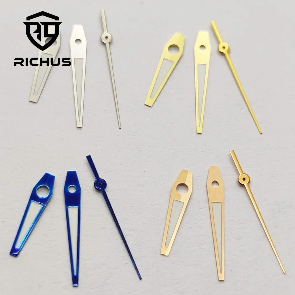 RICHUS NH35 Watch Hands Silver Watch Hands Green Luminous Fit NH34 NH35 NH36 ETA2824 2836 Miyota8215-DG Movement Accessories view 3