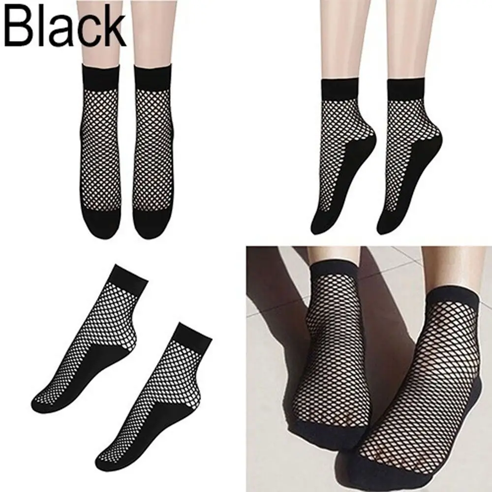 Punk Black Sexy Fashion Women Hollow Out Mesh Net Socks Short Socks Fishnet Socks Ankle Socks